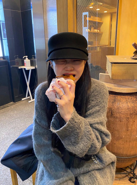 羊毛呢马术帽子女秋冬韩版小香
