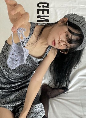 韩版ins复古三角春夏季束发针织