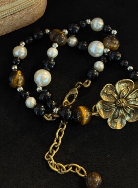 天然石串珠项链女轻奢小众复古