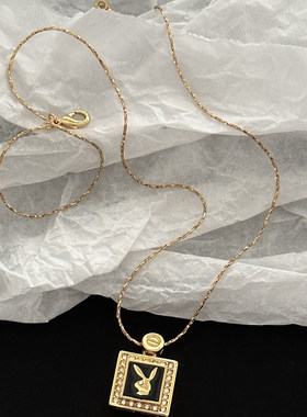 朋克风方形镂空项链金属链子