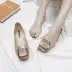 2019 mùa thu mới giày nữ cắt thấp đặt chân giày kim cương pu phẳng đầu vuông nông miệng đơn giày - Giày cắt thấp giày đi học nữ Giày cắt thấp