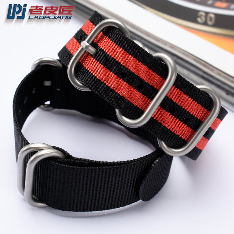 防水尼龙帆布精工水鬼一体式手表带 老皮匠手表配件