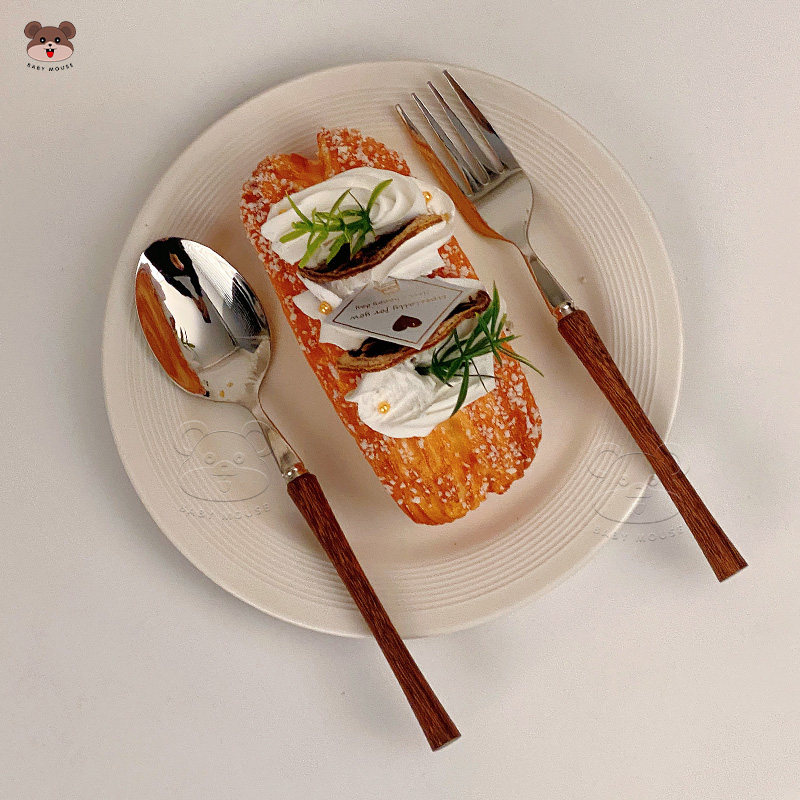 304不锈钢复古刀叉两件套木柄牛排刀叉勺三件套叉子西餐餐具套装,淘宝优惠券,粉丝福利购,淘宝优惠卷