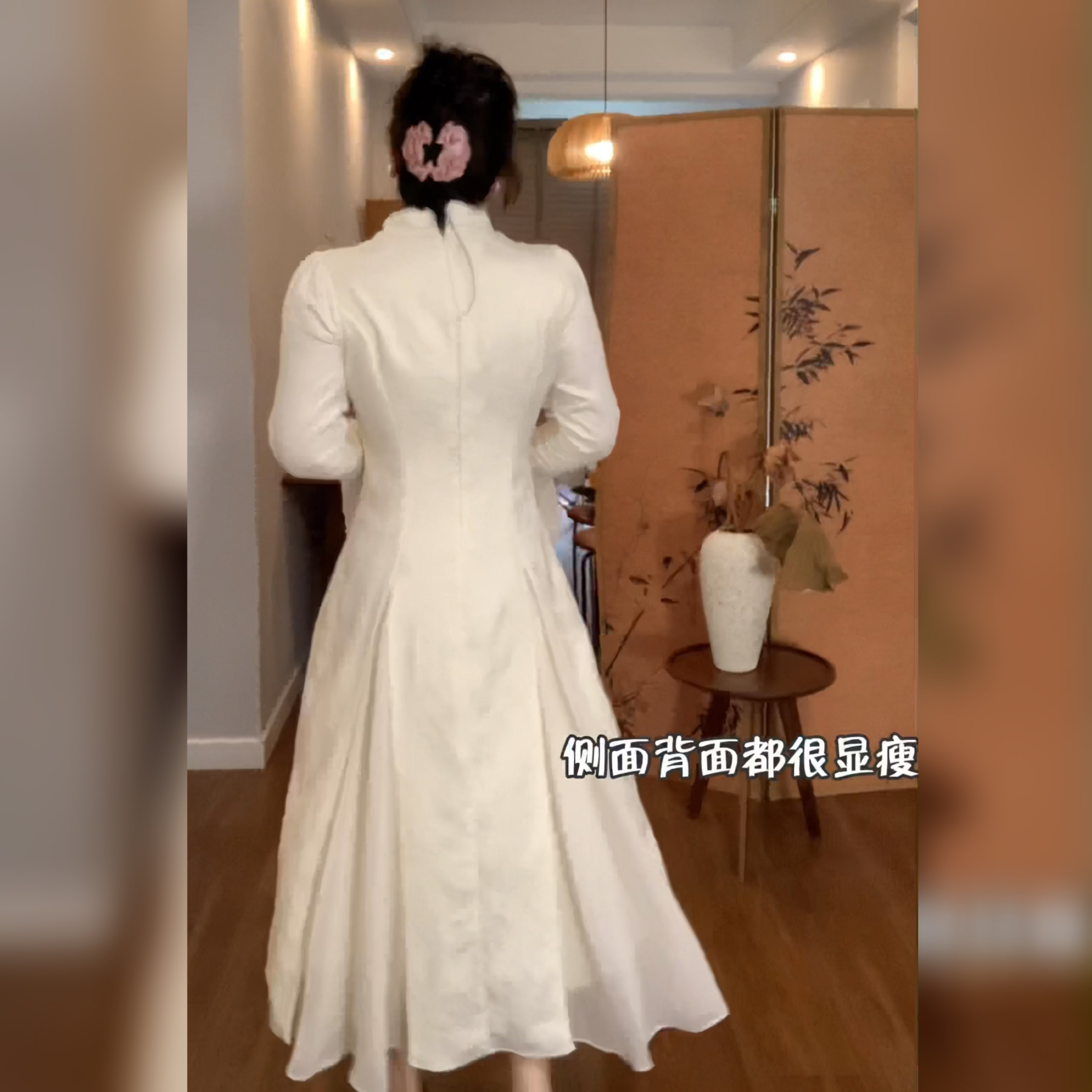 哒头.Studio【如烟】微胖mm大码2024新款新中式设计感显瘦连衣裙 - 图2