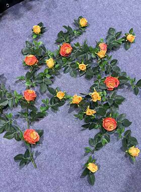 仿真玫瑰藤条管道遮挡花墙