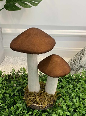 蘑菇泡沫草坪景观庭院手工摆件