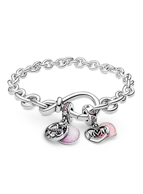 潘家S925纯银经典款心意交织素链手链永恒符号素链轻奢小众手链