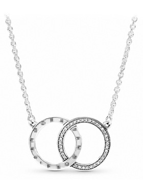 潘家S925纯银双圈标志家族树冰川之美锁骨链素链小众项链送女友