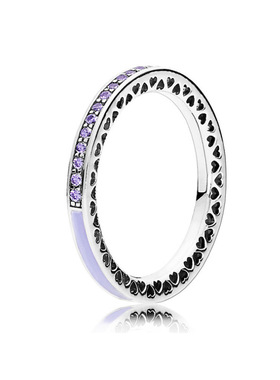 潘家S92纯银闪耀永恒优雅戒指复古欧式戒指滴胶锆石戒指对戒