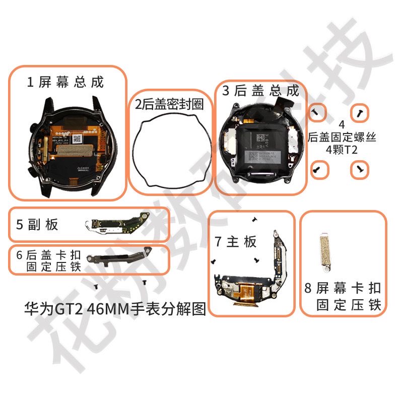 适用于华为Gt2手表46mm全新屏幕总成带框显示屏后盖总成LTN-B19 - 图2