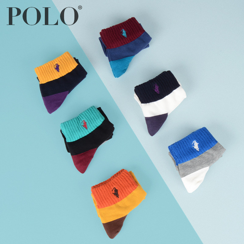 polo秋季中厚潮男士中筒袜 polo品棉短袜/打底袜/丝袜/美腿袜