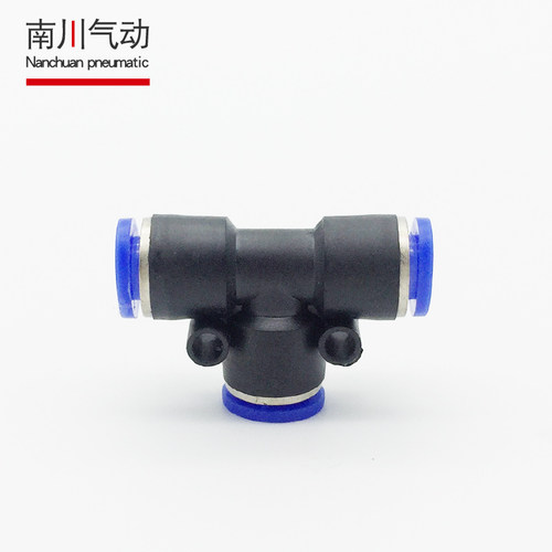 气动气管快速插等径接头T型三通PE4/PE6/PE8/PE10/PE12/PE14/PE16 - 图1
