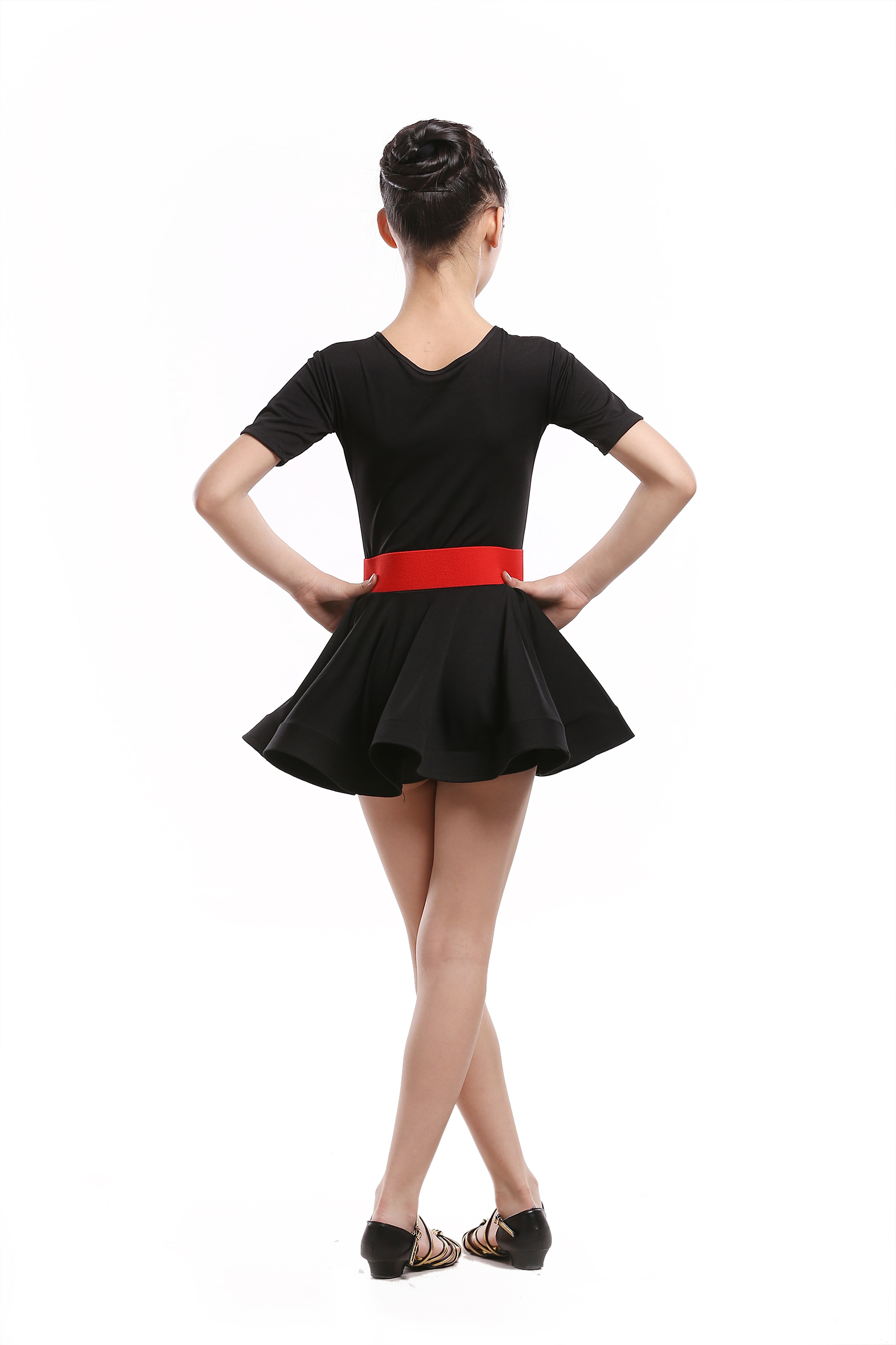 新功少儿拉丁舞服装女童比赛拉级练款服女孩舞蹈服儿童考丁舞裙夏