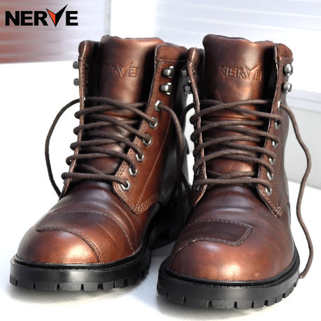 men retro leather motorcycle rider boots shoes