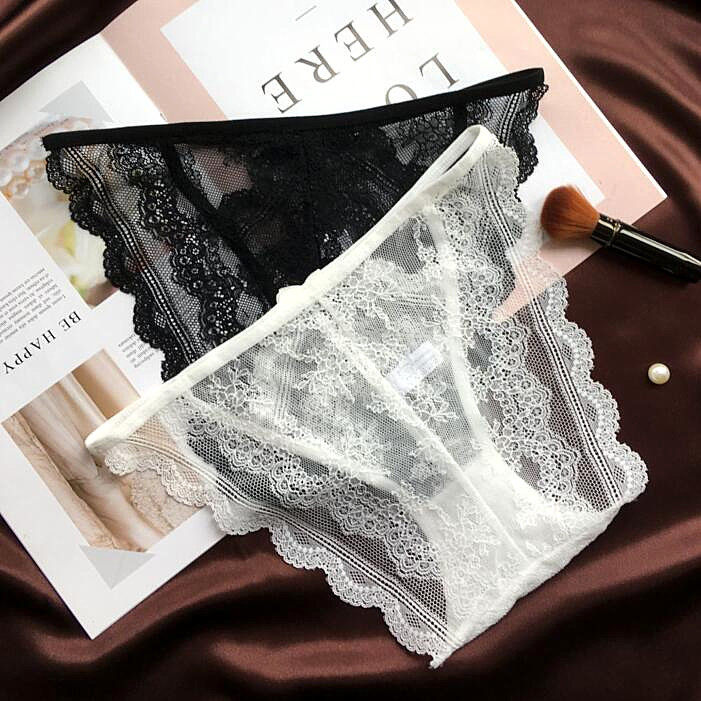 性感细带侧镂空欧美风低腰内裤女短裤丝滑蕾丝三角裤透明网纱,淘宝优惠券,粉丝福利购,淘宝优惠卷