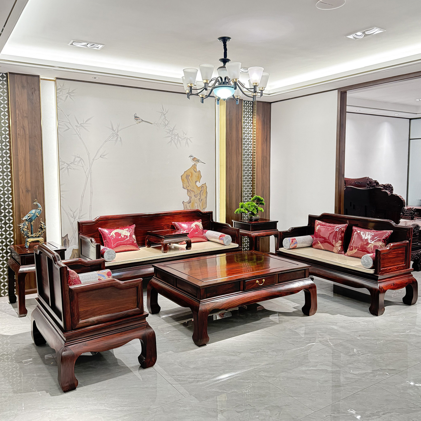 红木沙发印尼黑酸枝素面沙发别墅客厅阔叶黄檀明式古典沙发组合,淘宝优惠券,粉丝福利购,淘宝优惠卷