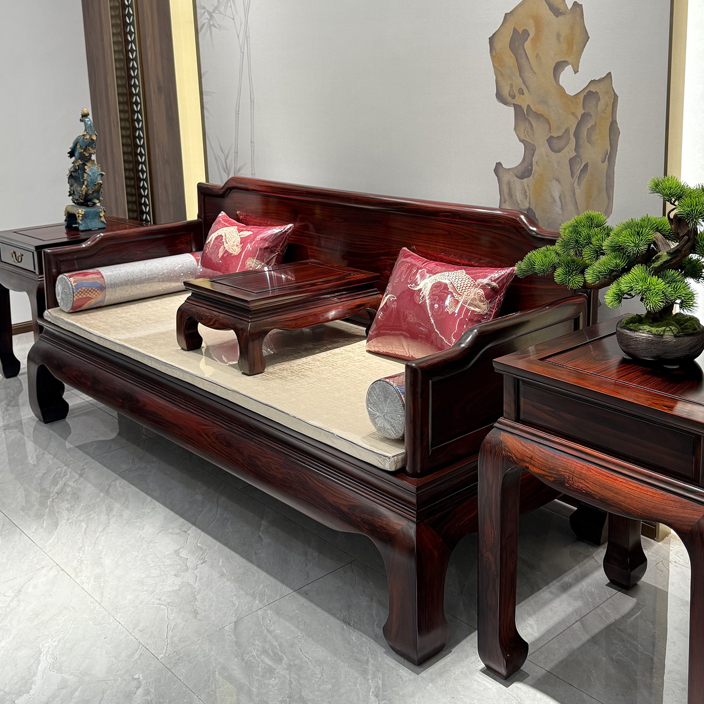 红木沙发印尼黑酸枝素面沙发别墅客厅阔叶黄檀明式古典沙发组合,淘宝优惠券,粉丝福利购,淘宝优惠卷
