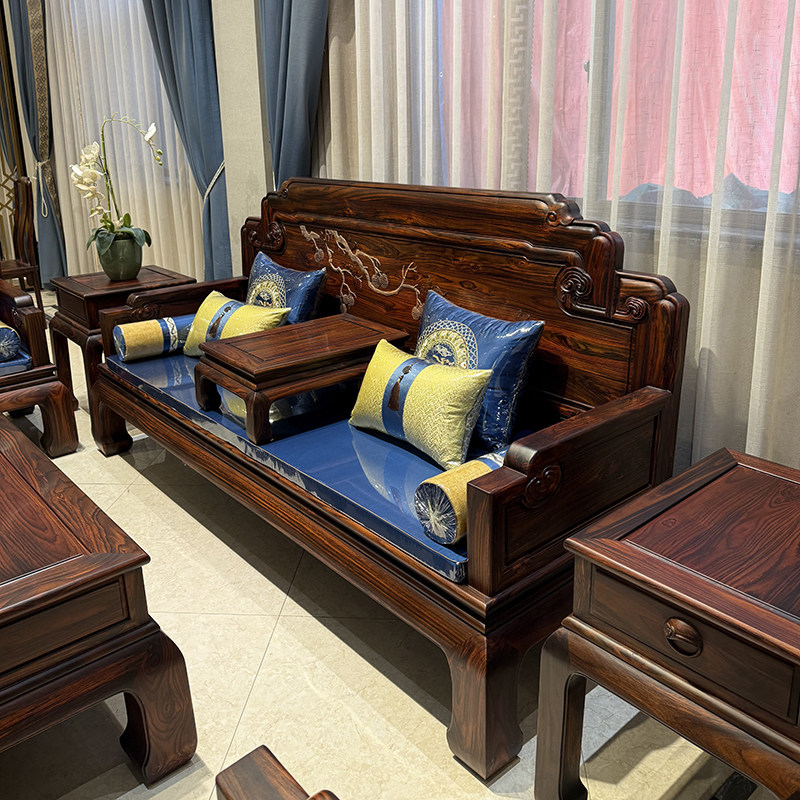 东阳国标红木印尼黑酸枝沙发组合客厅阔叶黄檀如意人生雕花沙发,淘宝优惠券,粉丝福利购,淘宝优惠卷