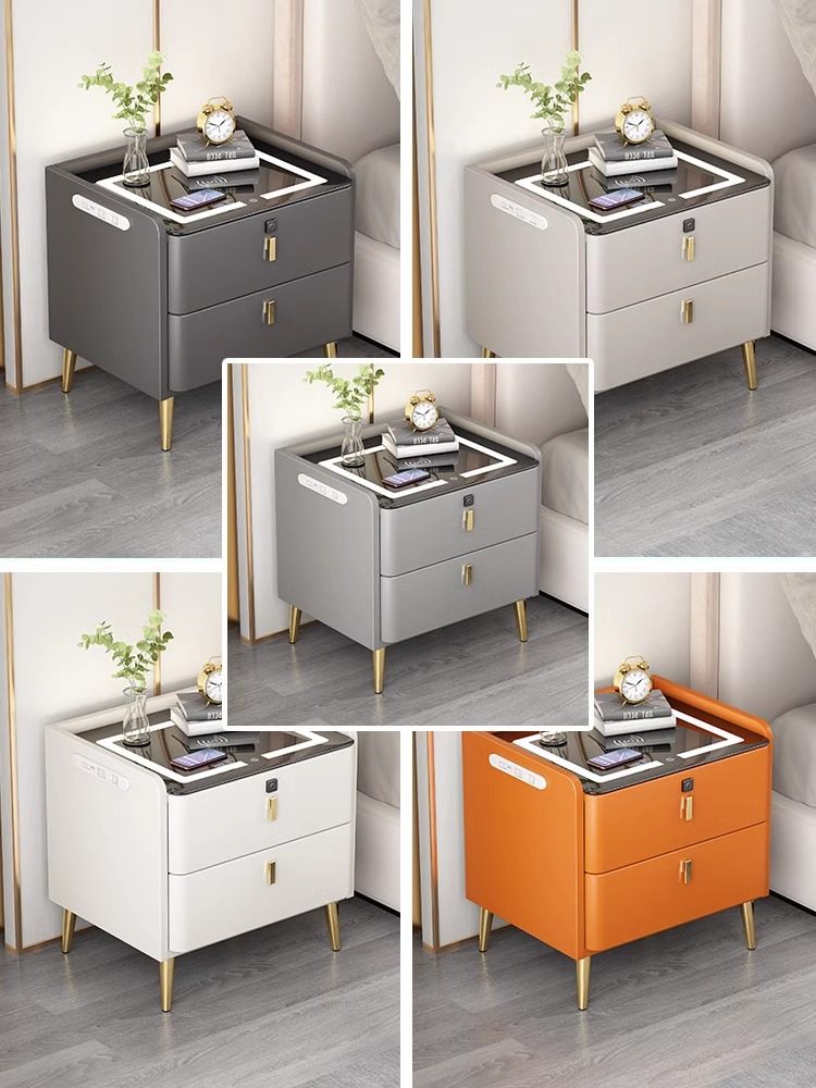 智能床头柜现代简约实木网红极简易主卧室多功能无线充电轻奢家用,淘宝优惠券,粉丝福利购,淘宝优惠卷