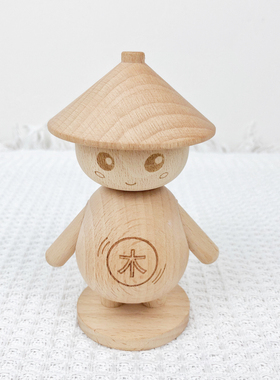 儿童仿真卡通木偶人榉木可拆陀螺桌面摆件装饰品幼儿实木礼物玩具