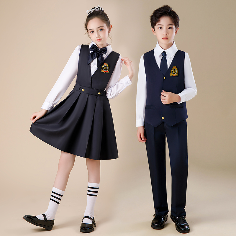 中小学生校服集体大合唱服装英伦风班服朗诵演出服儿童幼儿园园服