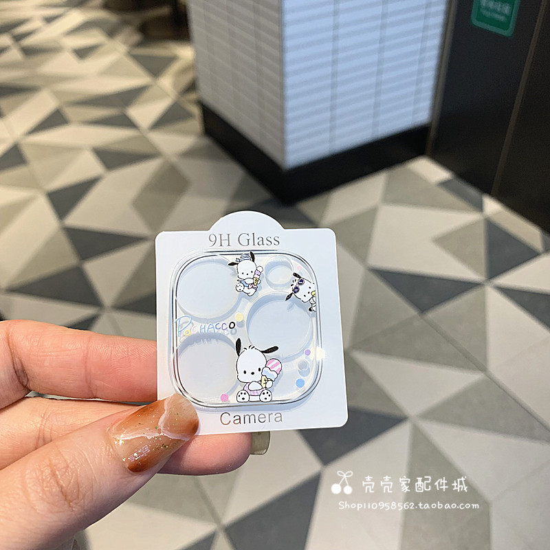 帕洽狗适用iphone13苹果14/15/16ProMax卡通镜头膜17pro后摄像头保护圈mini全包12防刮plus一体11钢化膜可爱 - 图3
