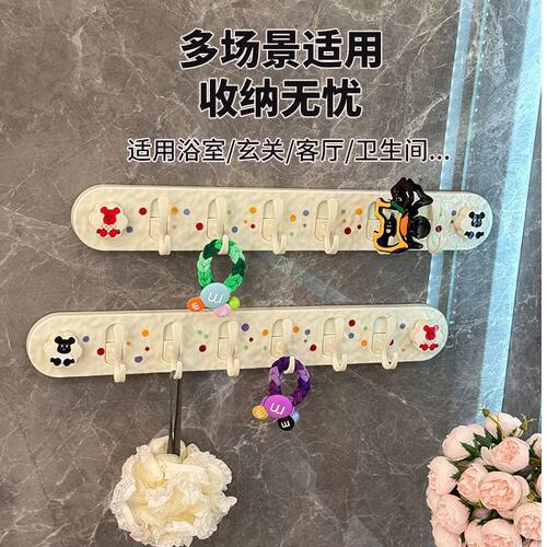 小清新挂钩免打孔门后粘钩衣服帽子卫生间浴室强力承重连排挂钩 - 图3