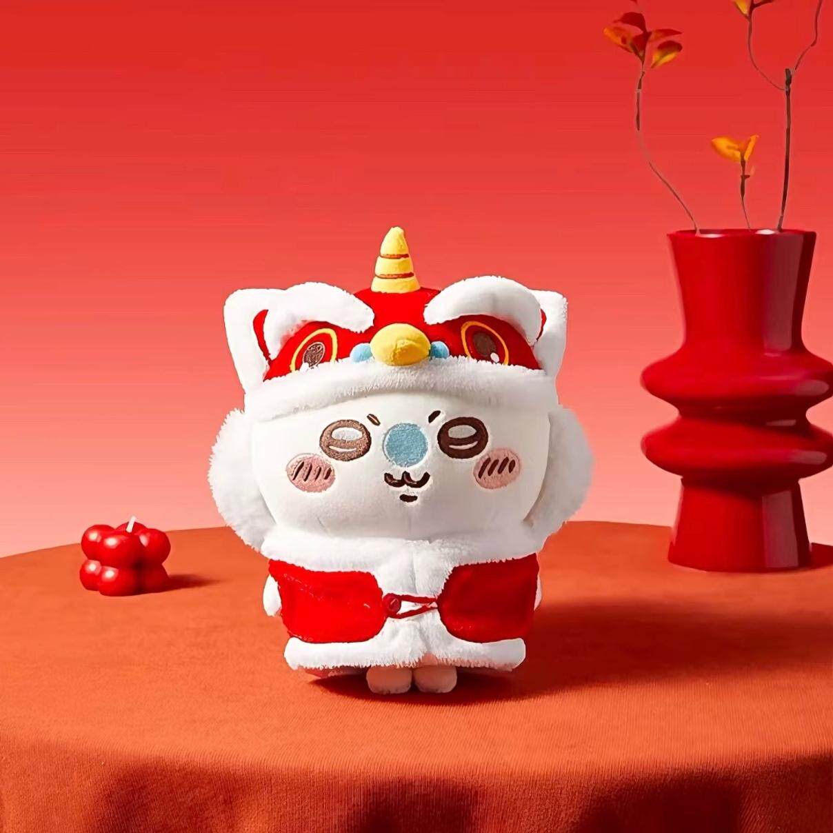 正版名创优品chiikawa新年新春系列小八乌萨奇吉伊毛绒公仔挂件