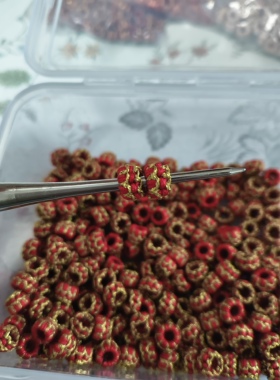 4mm双层莲花结线圈纯手工编织diy固定隔环扣珠片手绳项链配饰