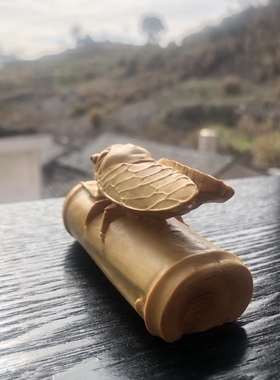 奇木手作·乐清非遗黄杨木雕一鸣惊人手把件节节高升工艺礼品实木