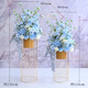 Simulated flower delivery ceremony, floor-standing flowers in the living room