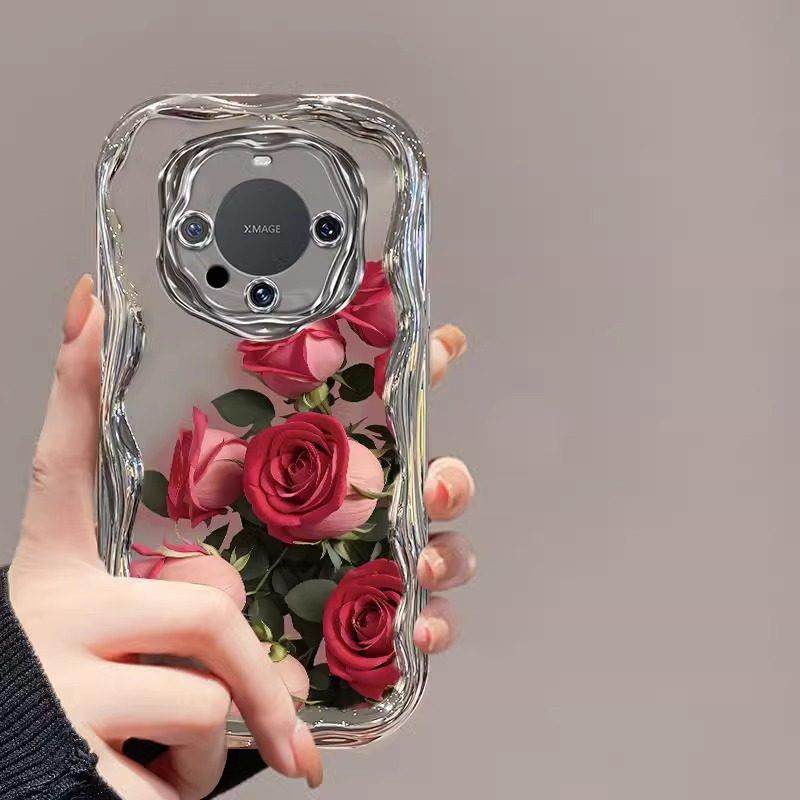 适用华为mate60手机壳女新款mate70电镀银色60Pro+轻奢高端50e红色玫瑰mate40Pro全包防摔30创意简约20保护套,淘宝优惠券,粉丝福利购,淘宝优惠卷