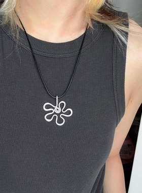 合金波西米亚皮绳锁骨链欧项链