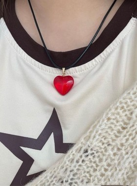 水晶欧美热销亚马逊爱心项项链