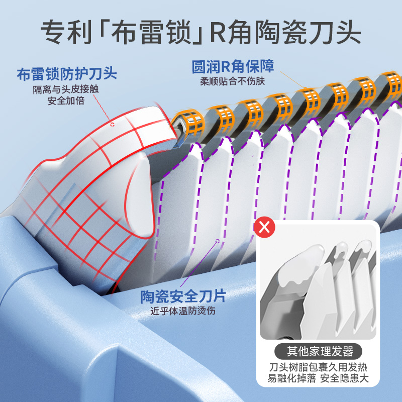 樱舒布雷锁婴儿理发器超静音自动吸发剃头宝宝专用电推子剃发神器