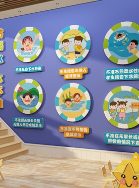 幼儿园防溺水安全教育黑板贴