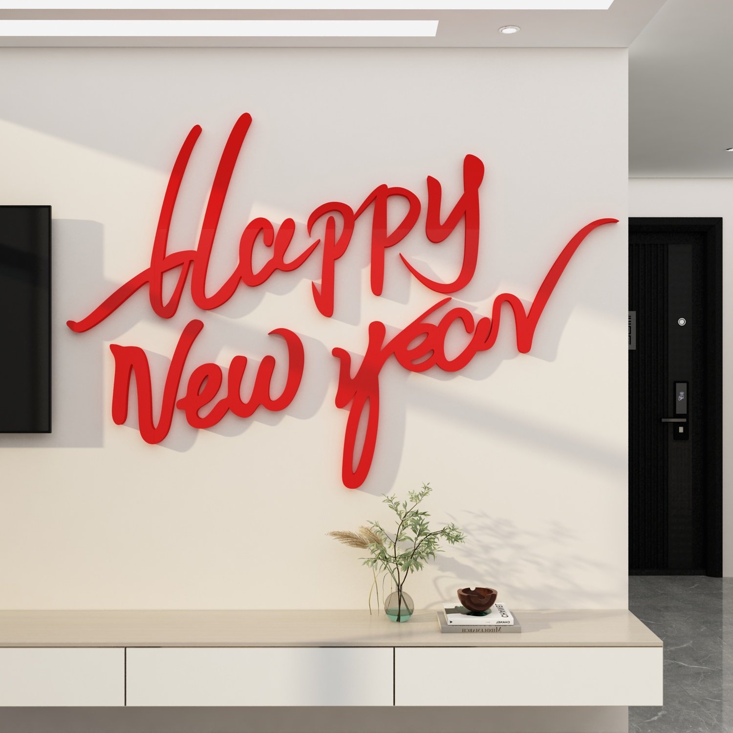 2026新马年电视机两边背景墙面装饰客厅沙发平安喜乐3d立体贴壁画,淘宝优惠券,粉丝福利购,淘宝优惠卷