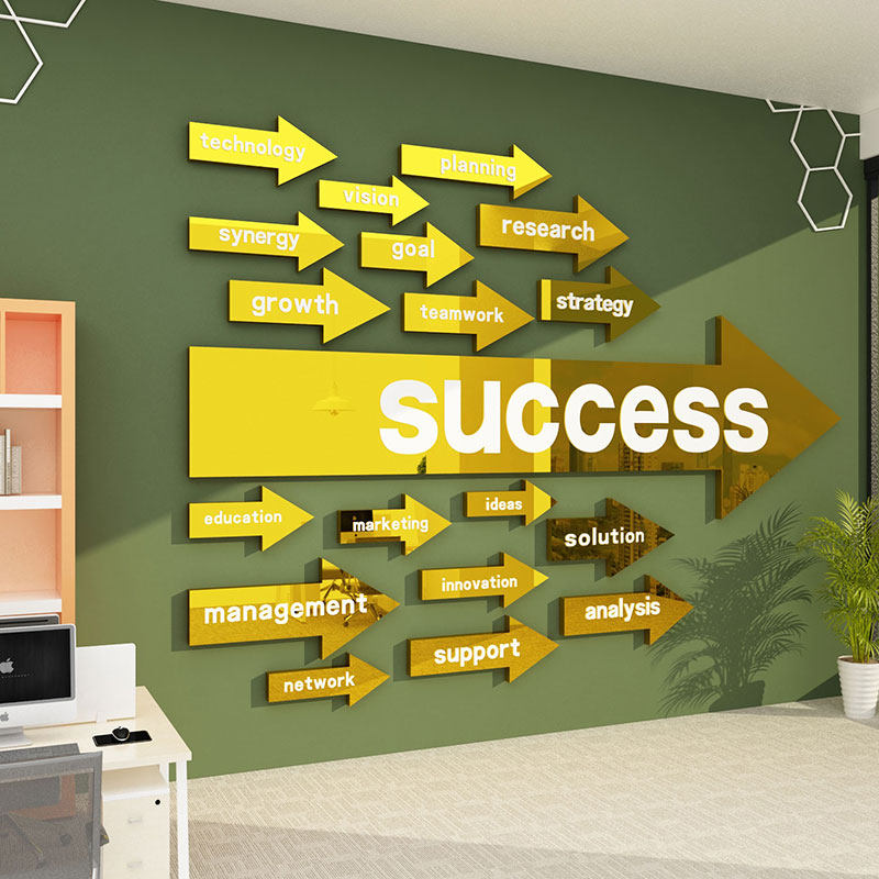 办公室墙面装饰企业文化氛围布置外贸司会议形象英文励志标语进门,淘宝优惠券,粉丝福利购,淘宝优惠卷