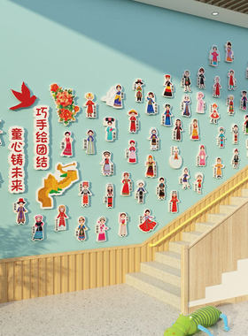56个民族石榴籽幼儿园环创墙贴