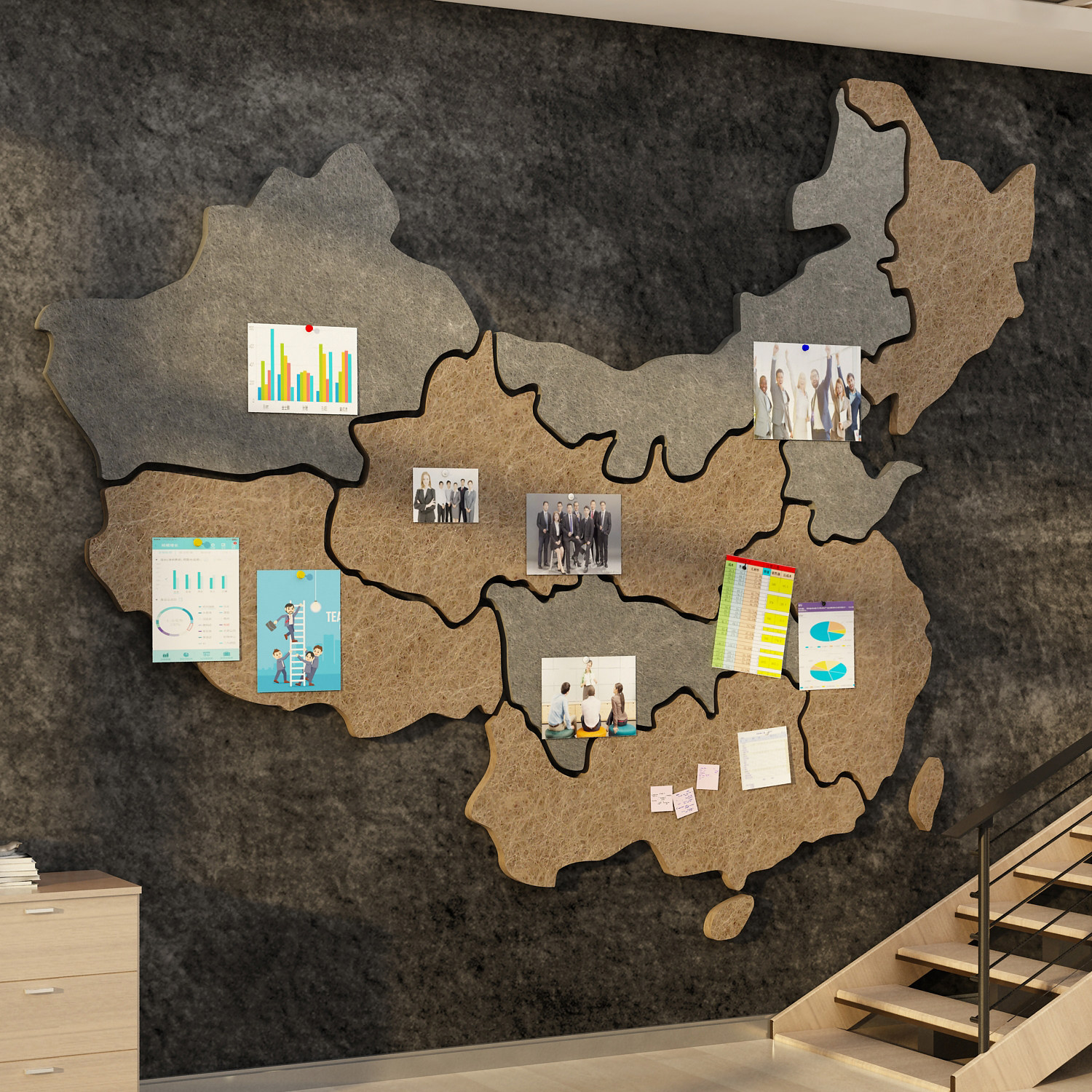 毛毡贴创意照片展示板地图中国墙面装饰画3d立体旅行社门店文化kt,淘宝优惠券,粉丝福利购,淘宝优惠卷