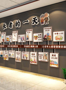 敬养老院文化背景墙面装饰画认知安宁疗中心社区贴纸宣传海报形象