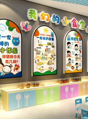 幼儿园环创食育坊文化墙小饭桌烘焙室厨房餐厅托管班装饰机构海报