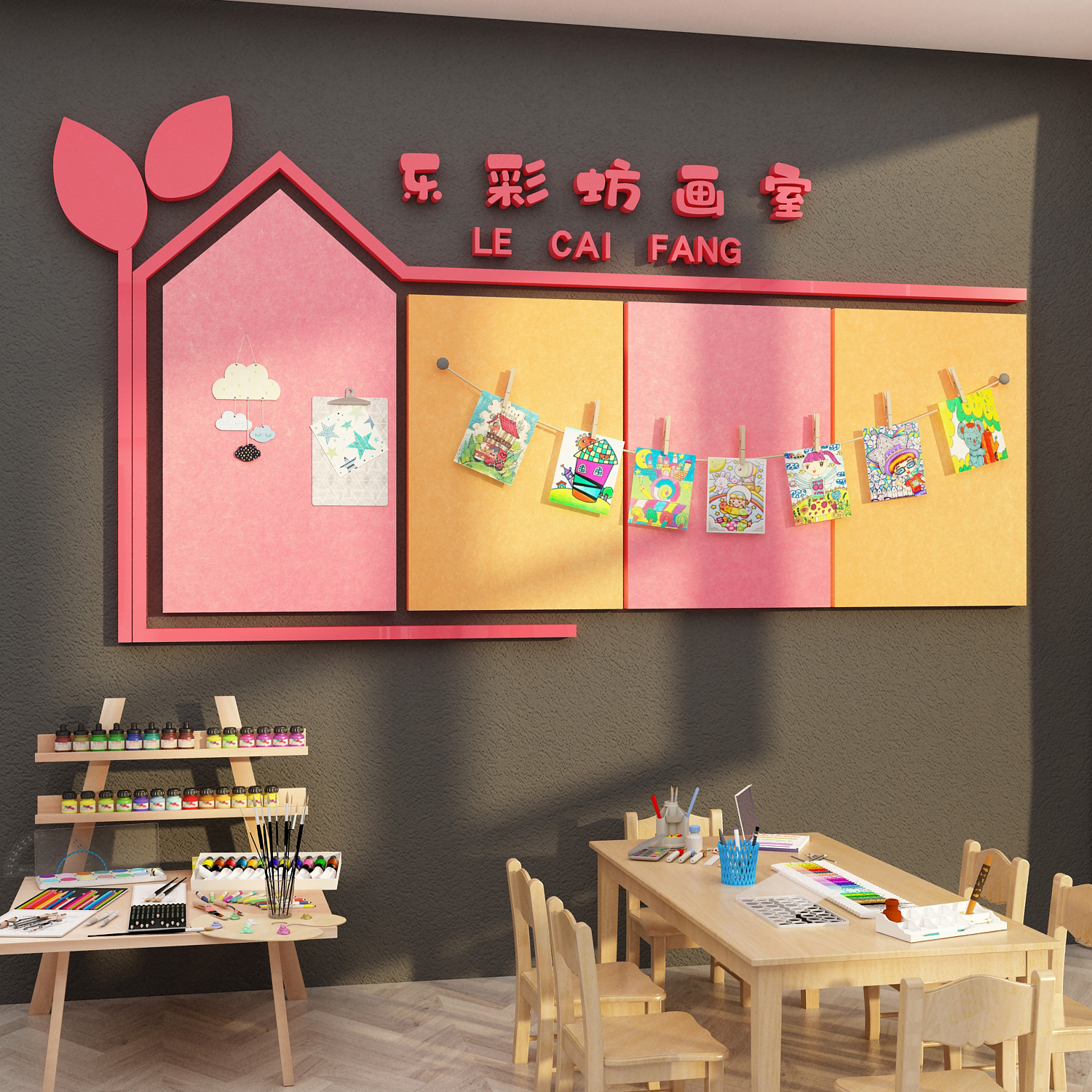 毛毡贴作品展示板硬笔书法教室墙面布置装饰文化国风场景环创互动-图2