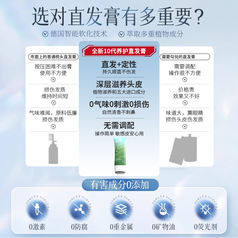 蛋白矫正直发膏免拉家用头发直顺软化剂矫正定型否永久官方旗舰店