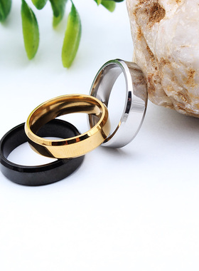 光面男士食指日韩风钛钢首饰品