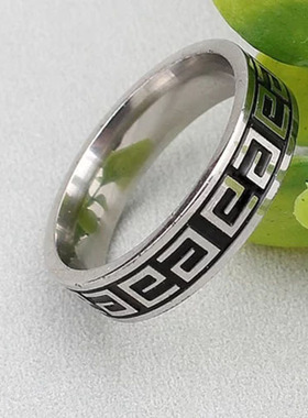 潮男钛钢戒指单身学生韩版霸气