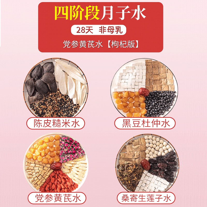 月子水材料包陈皮炒米月子茶6阶段15/42天产后调养小月子水回气血 - 图0