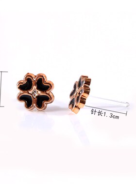 耳钉女韩版黑色百搭塑料针防过敏耳环个性气质简约消炎小胶棒耳饰