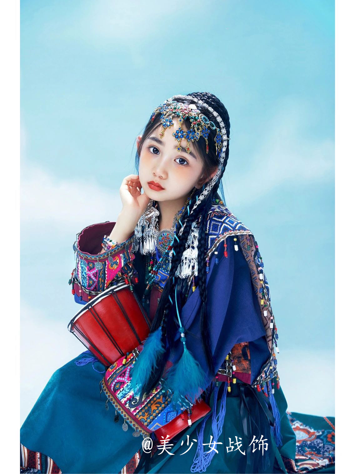 云南大理傣族杨超越同款头饰写真藏族服饰儿童cosplay亲子装拍照,淘宝优惠券,粉丝福利购,淘宝优惠卷