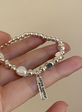 巴洛克珍珠手链女轻奢小众简约气质碎银子手串网红同款手饰品